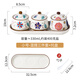 Dingdan ceramic seasoning jar combination household seasoning box high temperature resistant seasoning jar salt jar creative chili oil jar oil splash jar small size - mix and match three-piece set + tray with spoon