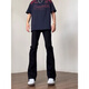 Poum American High Street Micro Flare Jeans Herren Frühling 2025 Sommer Trendy Lose gerade Hosen Männer Black Casual Hosen Männer DFFS-701 Black M (Empfohlen 95-110Jin [Jin gleich 0,5 kg])