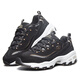 Skechers Women's Shoes Spring Retro Panda Zapatos Casual Bear Sports Shoes Dad Shoes 11979 FACTRA OFICIAL AUTENTIC NEGRO/ORO 11979-BKGD 35