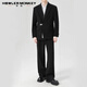Sound monkey suit suit, men's casual suit, business interview suit jacket, men's professional formal suit, groom's wedding dress, Chinese suit + white shirt + trousers, three-piece suit 2XL (130-150Jin Jin equals 0.5kg))