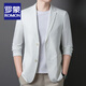 
ROMON bubble yarn suit men's spring and summer new solid color business casual single western jacket thin loose suit top blue XL 180