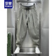 罗蒙（ROMON）2025夏季新款棉麻超薄透气垂感休闲裤男士潮流宽松褶皱哈伦萝卜裤 黑色 4XL 建议190210斤