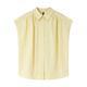 Vanciman Pure Cotton Women's Short-Searved Camiseta para mujeres 2025 Summer NUEVA Camisa simple Simple Lapa suelta Top M9859 Lemon Yellow L