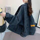 S.SOFEA牛仔外套女原宿风2025秋装棒球服韩版宽松 9926#图片款【蓝色】 S 【建议80--100斤】