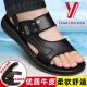 YRC Yierkang Sandalias de cuero para hombres nuevos zapatos de playa informales para hombres para conducir Sandalias sin deslizamiento Sandalias de carne Tendón de carne Suela marrón Y2601 Zapatos de playa 43 (265 mm)