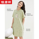 Hengyuanxiang Nachthemd für Frauen im Sommer Pure Cotton Kurzärmeligte mittelschwer dünne lässige, süße neue Hauskleidung Pyjama für Frauen im Sommer 15604 xl 170