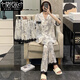 Modal Ice Seide Pyjamas für Frauen im Sommer im Sommer dreiteils Set kurzärmelige dünne Imitation Seide Neue große Sommermode-Kleidung 3881-Srimp Pulver m