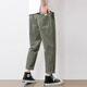 Pantalones casuales de pájaros carpinteros para hombres en verano New Loose Breathable Straight Workwear Rendy Brand Fird Youth Nine Punta Long Pants para hombres 9904 Dark Grey XL