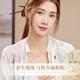 Lao Fengxiang Apricot Sugar Cube Silver Necklace for Women Hetian Jade Pendant Clavicle Chain Wedding Anniversary Gift for Girlfriend and Wife Apricot Sugar Cube Silver Necklace
