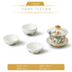 Auratic Chinese porcelain Yongfengyuan Xingfu Heming 7-head ceramic tea set-covered bowl set (4 persons) gift box packaging
