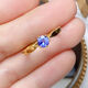 Wei Ci Congli natural tanzanite ring women's S925 silver gold color fashion classic white gold tanzanite sterling silver ring gold color