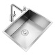 Jiang Zhiai 304 stainless steel sink single-slot under counter basin embedded handmade basin kitchen hand washing and vegetable basin single tank size 4840 basic model without faucet set
