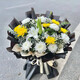 Aitong Flowers delivers within the city chrysanthemum bouquets for the Tomb Sweeping Day and the Ghost Festival, memorial services, funerals, tomb-sweeping, flowers for visiting graves, flowers and tears, 11 yellow and white chrysanthemums + 3 lilies mixed and matched bouquets, delivery within the city, support for reservation dates