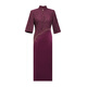 
KaYOULAI's daughter married mother's high-end dress for marriage noble young style new purple dress happy mother-in-law wedding reception 9767 purple acetic acid round neck M85-95Jin[Jin equals 0.5 kg] All size