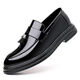 
Belle leather shoes men's new soft sole footwear men's leather shoes one foot to wear patent leather beans shoes business men's small leather shoes black 9926 42 size larger