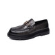 Prince Yierkang Echtes Leder -Herren -Slipper Lazy Trend Frühlingsschuhe Britische Freizeitlederschuhe Koreanische Version Bohne Doodle Schuhe Männer Wenzhou Lederschuhe 3518 Schwarz (Innenhöhe erhöht sich 6 cm) 39