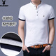 Playboy brand pure cotton stand collar summer short-sleeved T-shirt for men Korean style slim fit trendy solid color casual half-sleeved casual T-shirt 8809 black [short] L 17084A Recommended 120-140Jin [Jin equals 0.5 kg]
