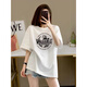 With pure YISHION Korean version of fat mm apricot pure cotton short-sleeved T-shirt for women 2025 new summer large-size slimming shoulder half-sleeved top trendy 1047# Navy Blue [Pure Cotton] XL [Suggested 135-155Jin [Jin equals 0.5 kg]]