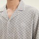 Hengyuanxiang a cuadros Pajamas Pajamas Men y mujeres Caballero de ropa de manga larga de primavera y verano