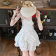 Rongxitu tassel feather dress for women's summer new high-waisted slim super fairy suspender skirt 5009 long S