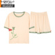 
Modal pajamas women's summer pure cotton Korean cute large-size short-sleeved two-piece suit for outdoor wear summer spring and autumn home clothes GXT6630 M (recommended 75-95 Jin [Jin equals 0.5 kg])