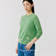 
T Apocalypse Century Tuscany-Cashmere 2025 Spring and Summer Women's Round Neck and Cropped Sleeve Knitted Pullover 5022 Blue G13077H S