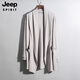 
JEEP SPIRIT summer windbreaker men's mid-length sunscreen men's thin coat spring and autumn handsome cape Korean student jacket trend 9901 cape black M