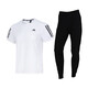 Adidas women's suit 2025 summer new fitness running breathable comfortable short-sleeved T-shirt woven foot trousers 2-piece set Two-piece set/classic match S