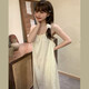 金多金2025春夏新款小清新露背甜美减龄吊带睡裙女宽松少女性感睡衣纯欲 浅紫色（9197—抽绳背心裙） 均码