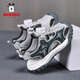 Babudou Jungen und Mädchen drehen Knöpfe Zehensandalen in Sommer neue Strandschuhe atmungsaktive Jungen Leichte Kinderschuhe grau K983 35 Innere Länge 22,5 cm Größe