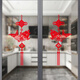 
Customized kitchen sliding door stickers sliding doors glass door anti-collision stickers wall stickers decorative window stickers window flowers blessing characters XD6623 [with self-adhesive glue]
