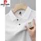 皮尔卡丹（pierre cardin）夏季新款棉男士短袖POLO.衫衫刺绣翻领T恤大码百搭半袖针织新品 6628黑色【主图款】 M 48【建议100-125斤】
