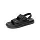 Snguny High-Light Luxury Sandals de marca de lujo 2025 Summer NUEVO VERSATILE VERSATILE SUGLO SOLO PLAYA CAPATOS UTS ANTERIORES ANTERIORES Y COODES NEGRO 9903 44 (270 mm)