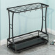 Umbrella rack storage rack for home hotel lobby commercial umbrella storage bucket door placement artifact hanging umbrella rack black gauze pattern 18 holes 10 hooks length 55 width 24cm
