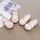 Girls' small leather shoes, children's shoes, princess shoes, spring and summer new little girl high heels, Lolita style shoes, white DDX302 milk puff rice 30, inner length 19.0CM