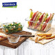 Glasslock Lunch Box de vidrio templado Importado Caja de frescura de microondas Caja sellada para el trabajo Sopa de alumno Juego de gachas 400ml*1+695ml*1+1090ml*1