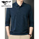 Camiseta de hombre de seda de verano de siete lobos Summer Summer Manga larga nueva camiseta de papá de los hombres de mediana edad 829 Black XL 52/175