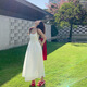渝鼎福 白色吊带连衣裙女夏季穿搭防晒开衫外套气质海边度假套装长裙 法式吊带连衣裙白色 M