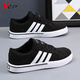 VCSV Light Luxury Board Chaussures Chaussures masculines 2025 Été Nouveau tissu respirant Chaussures pour hommes Chaussures décontractées pour hommes Chaussures en toile Men Black - Chaussures masculines haut de gamme 41