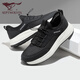 Seven Wolves men's shoes mesh breathable and odor-proof casual shoes for men's walking shoes summer new lace-up sports shoes soft sole shoes black 9922 41