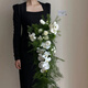 
Hand-held flower waterfall drooping sense bridal bouquet wedding photography simulation green white fake flowers new waterfall bouquet style 1