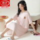 Camisón de Langsha con almohadilla para el pecho para mujeres para mujeres para mangas cortas modales de verano estilo internet de internet de gran tamaño, pijama de seda con rayas rayas de verano para mujeres para mujeres A-11774 [modal con almohadilla de cofre] XL mujeres