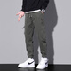 Jeanswest casual pants men's spring and autumn new trendy brand loose nine-point leggings sports pants overalls pants men 9859 military green 3XL (recommended 155-170 Jin Jin equals 0.5 kg)