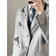 Jiongye JIONGYE Japanese College Feng Pengnan Gao DK Uniform Boys Student Suit Shirt Trousers Adult Dress Gray Suit + White Shirt + Gray Trousers + same tie XL Follow and give the same badge