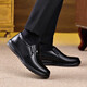 
Spider King men's shoes autumn and winter new business casual leather shoes plus velvet warm inner high school and elderly dad shoes black [9922 four-season flat heel] 38