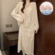 COLORFUL GEMS Yunduo cotton pajamas for women with breast pad spring and autumn loose large size home clothing JDX-6621 185 XXL