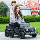 Little Jelly children's electric car four-wheeled Mercedes-Benz Big G six-wheeled remote control toy car can sit on for adults 1-3 years old and can be driven by babies, black six-wheel drive, leather seat + 12V10A battery