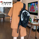 Specht (Tucano) Ice Seide kurzärmeliges Hemd für Männer 2024 Sommer Trendy No-Iron Hemd Casual Jacket Herrenanzug ohne Lager T6626 Orange (Set) 2xl ca.