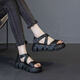 
Baichao Internet celebrity 2025 summer new fashionable and versatile thick-soled women's sandals wearing casual sports beach cool black 9928 35