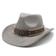 Xinbucks Western Cowboy Hat topper hommes et femmes européens et américains punk éteinte jazz chapeau minoritaire minoritaire en laine rolded chapeau marron (universel pour les hommes et les femmes)